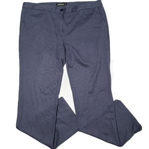 Betabrand 14 L Navy Blue Striped Straight Pants